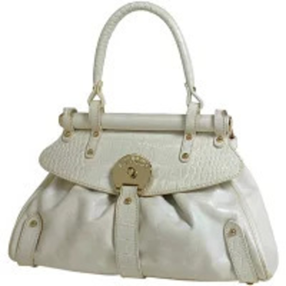 Fendi Handbag Borsa Magic Embossed Leather Turnlock White